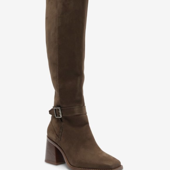 NEW Vince Camuto  Seshlyan Mink Suede Nubuck Wide Calf Boots - Picture 2 of 8